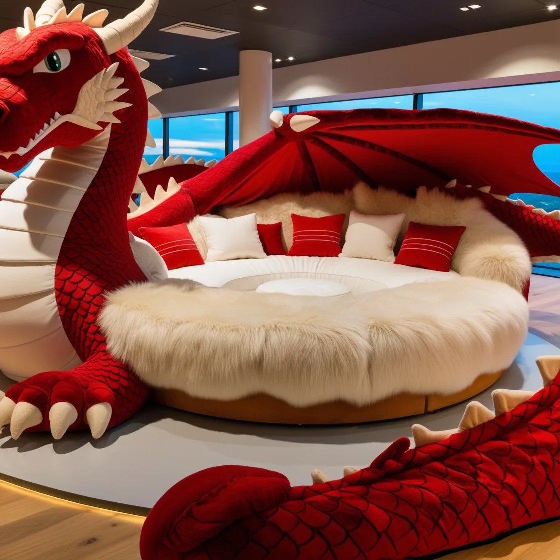 Transform Your Space with Giant Fur Dragon Loungers