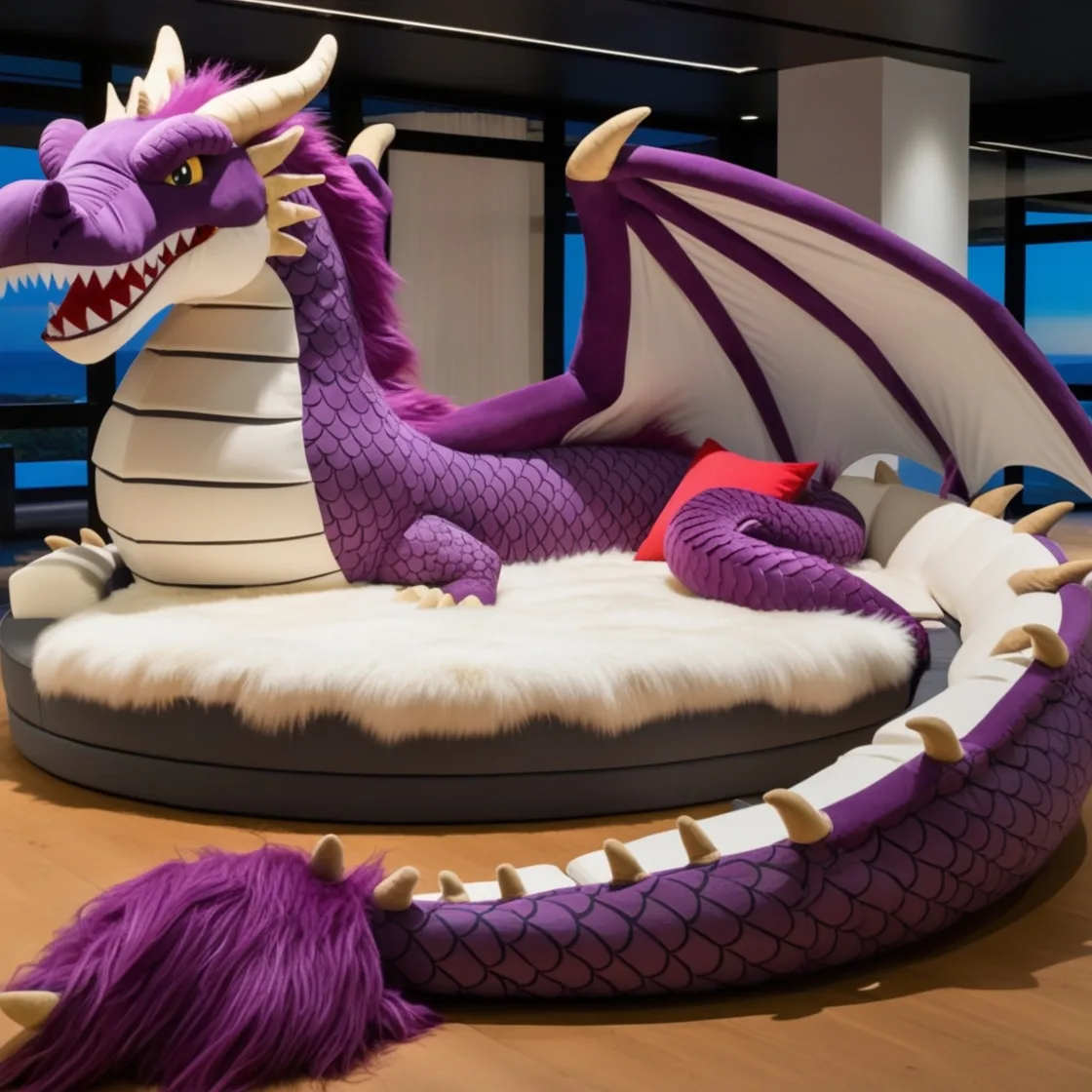 Exploring the Design, Materials, and Applications of Giant Fur Dragon Loungers