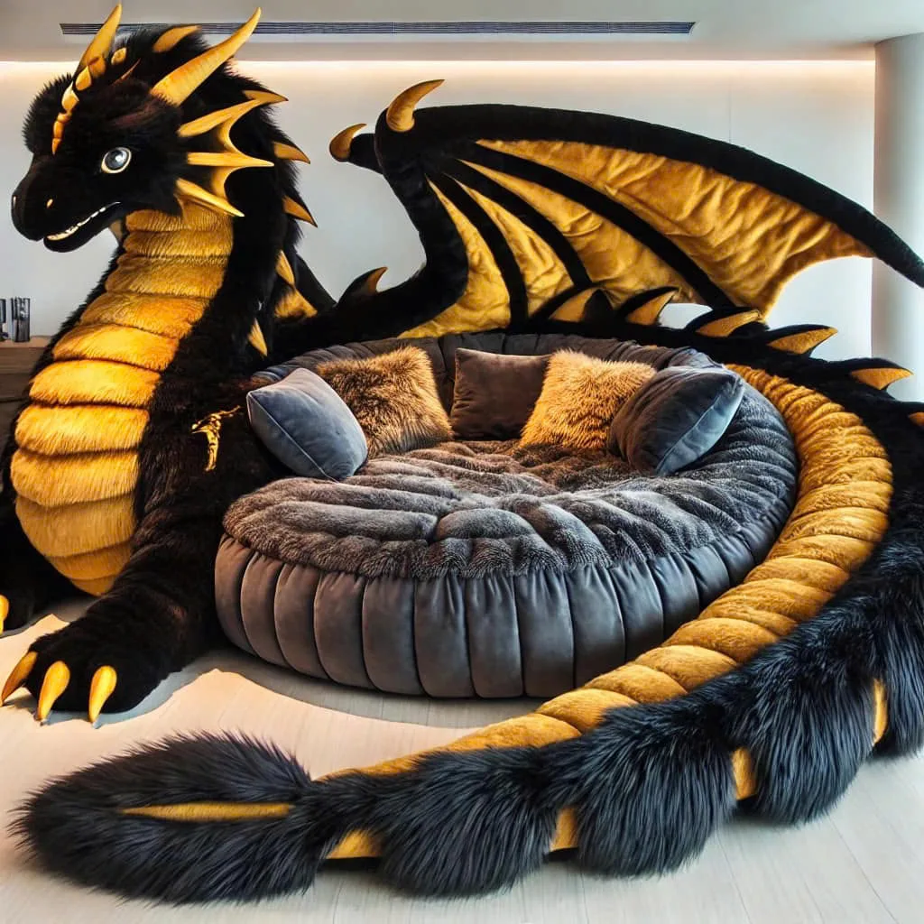 Giant Fur Dragon Loungers: Bringing Fantasy and Comfort to Your Living Space