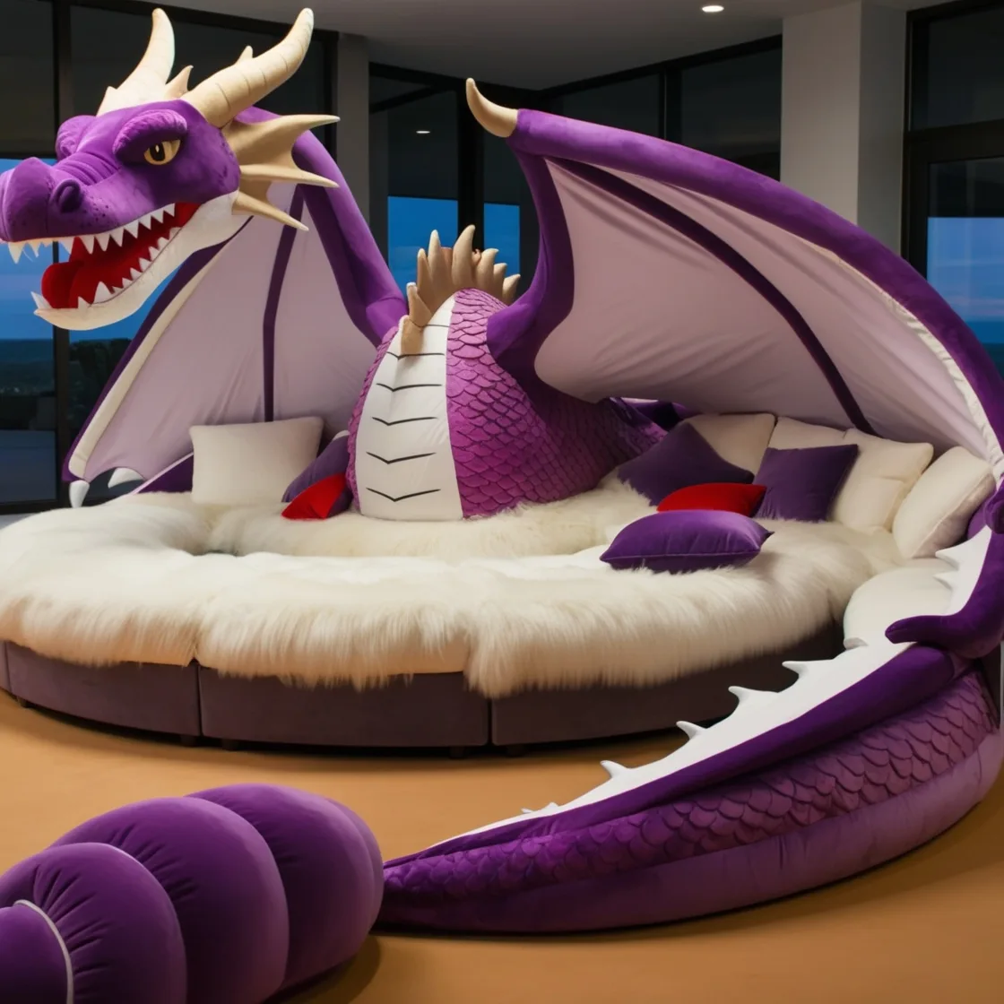 Exploring the Design, Materials, and Applications of Giant Fur Dragon Loungers