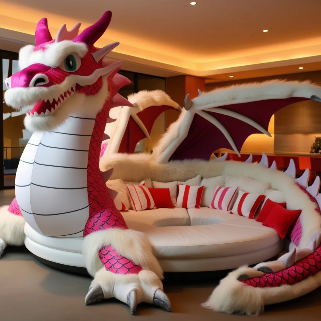 Exploring the Design, Materials, and Applications of Giant Fur Dragon Loungers