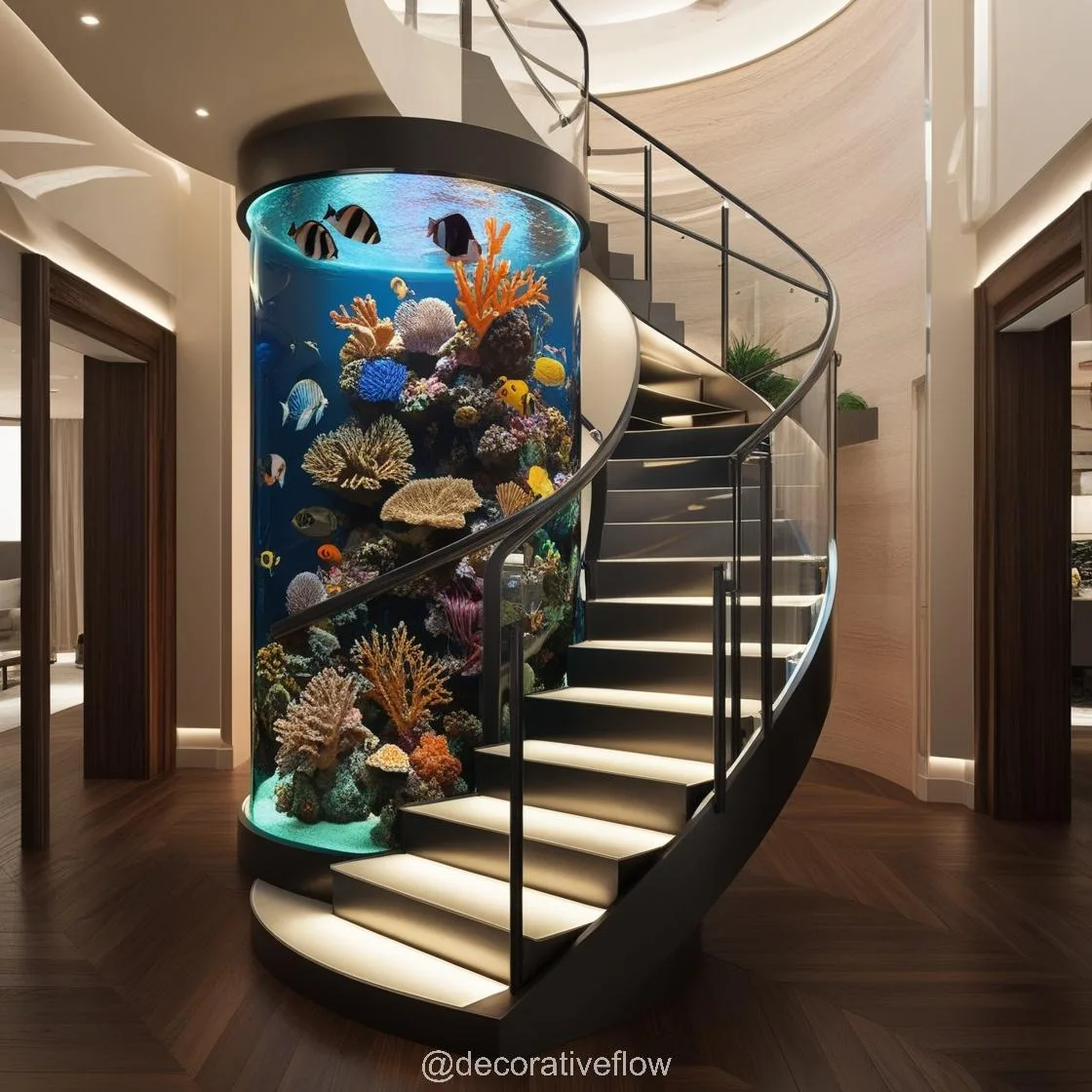 The Design, Benefits, and Installation of a Spiral Staircase Aquarium