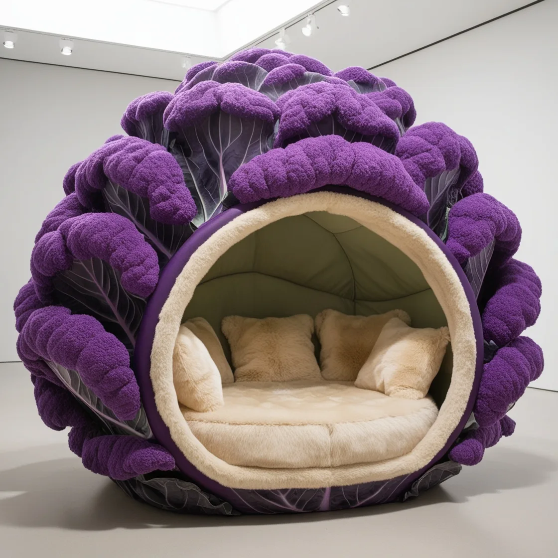 Embrace Quirky Comfort: Relax in the Cozy Brussel Sprout Lounging Pod