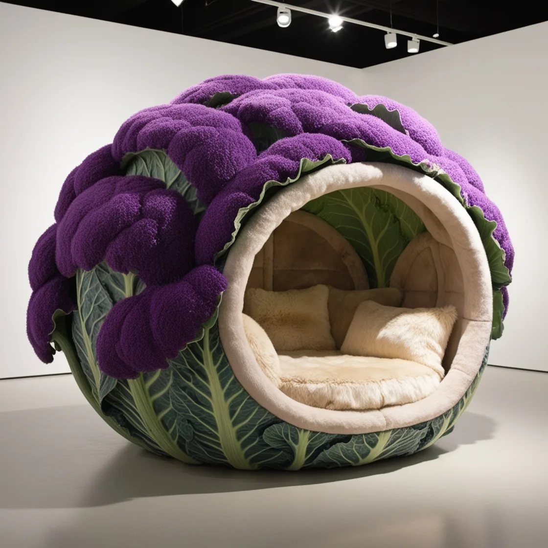 Embrace Quirky Comfort: Relax in the Cozy Brussel Sprout Lounging Pod