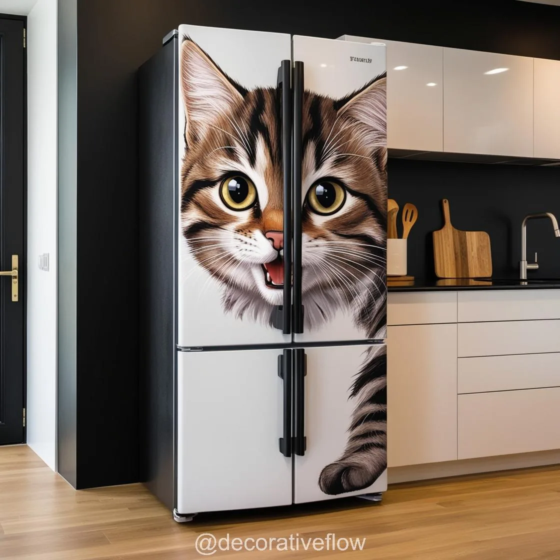 Cat-Inspired Fridge: A Whimsical Addition for Cat Lovers Everywhere