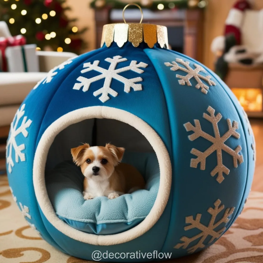 Holiday Charm for Your Furry Friend: Cozy Up with Christmas Bauble Pet Beds