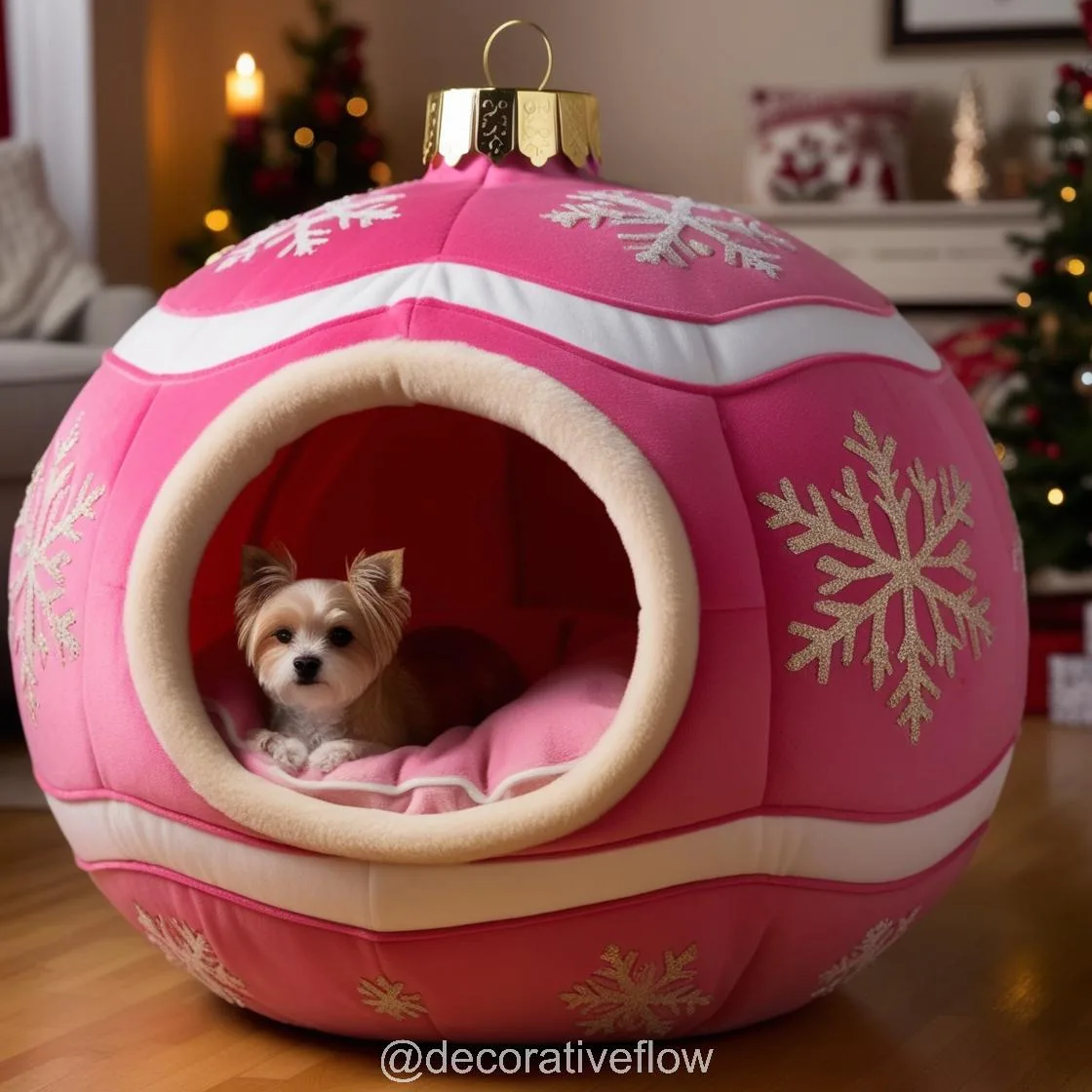 Holiday Charm for Your Furry Friend: Cozy Up with Christmas Bauble Pet Beds