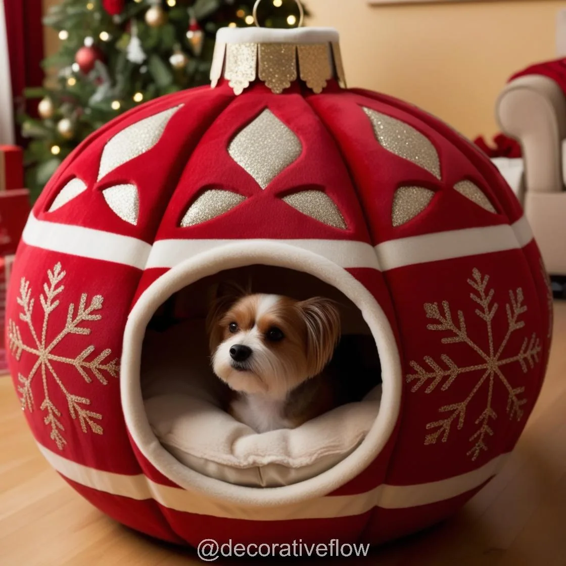 Holiday Charm for Your Furry Friend: Cozy Up with Christmas Bauble Pet Beds