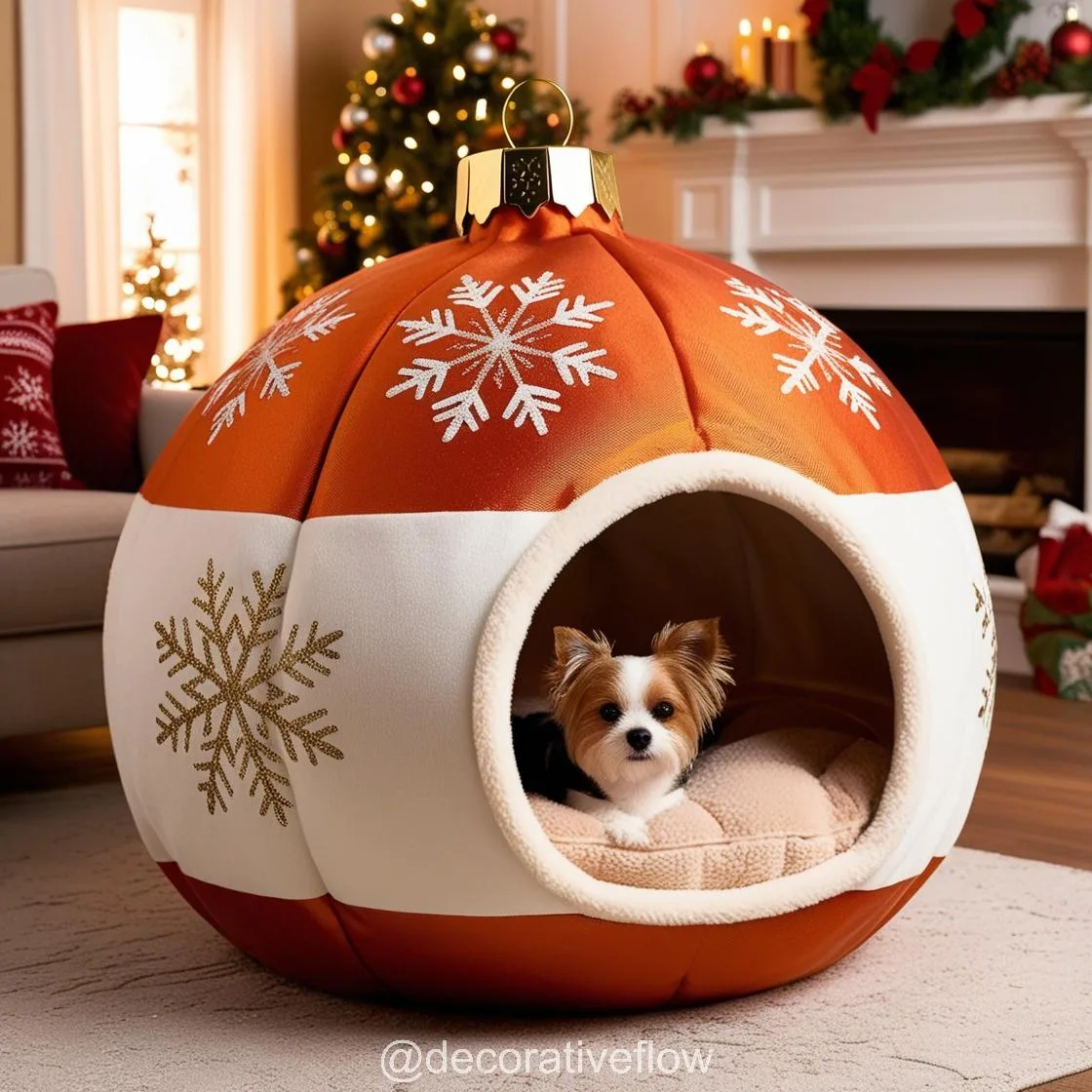 Holiday Charm for Your Furry Friend: Cozy Up with Christmas Bauble Pet Beds