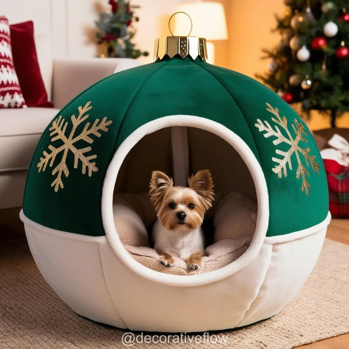 Holiday Charm for Your Furry Friend: Cozy Up with Christmas Bauble Pet Beds