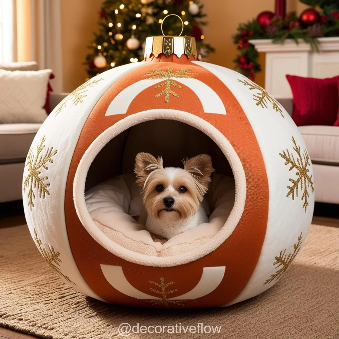 Holiday Charm for Your Furry Friend: Cozy Up with Christmas Bauble Pet Beds