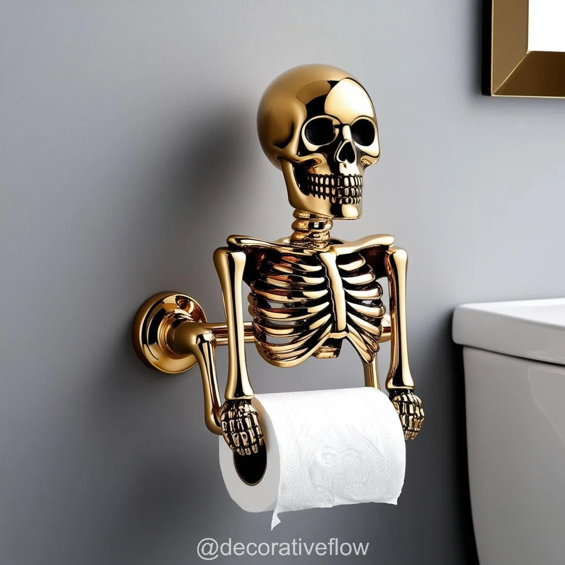 Add a Gothic Touch with the Unique Skeleton-Shaped Toilet Paper Holder