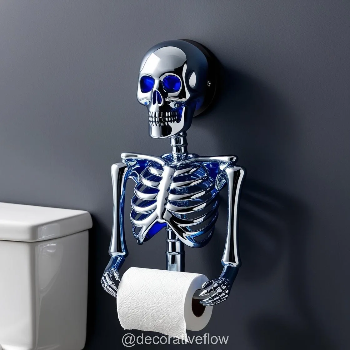 Add a Gothic Touch with the Unique Skeleton-Shaped Toilet Paper Holder