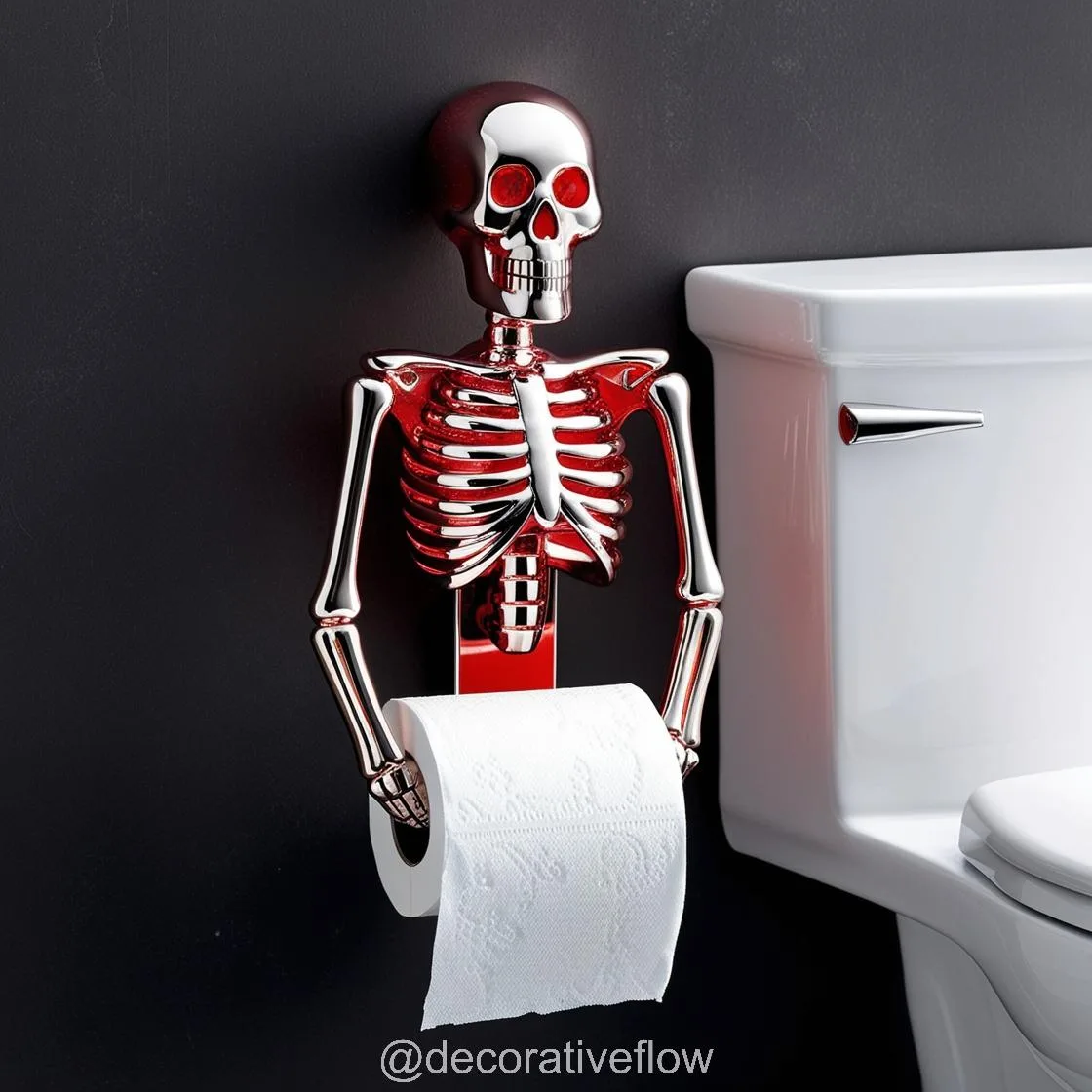 Add a Gothic Touch with the Unique Skeleton-Shaped Toilet Paper Holder