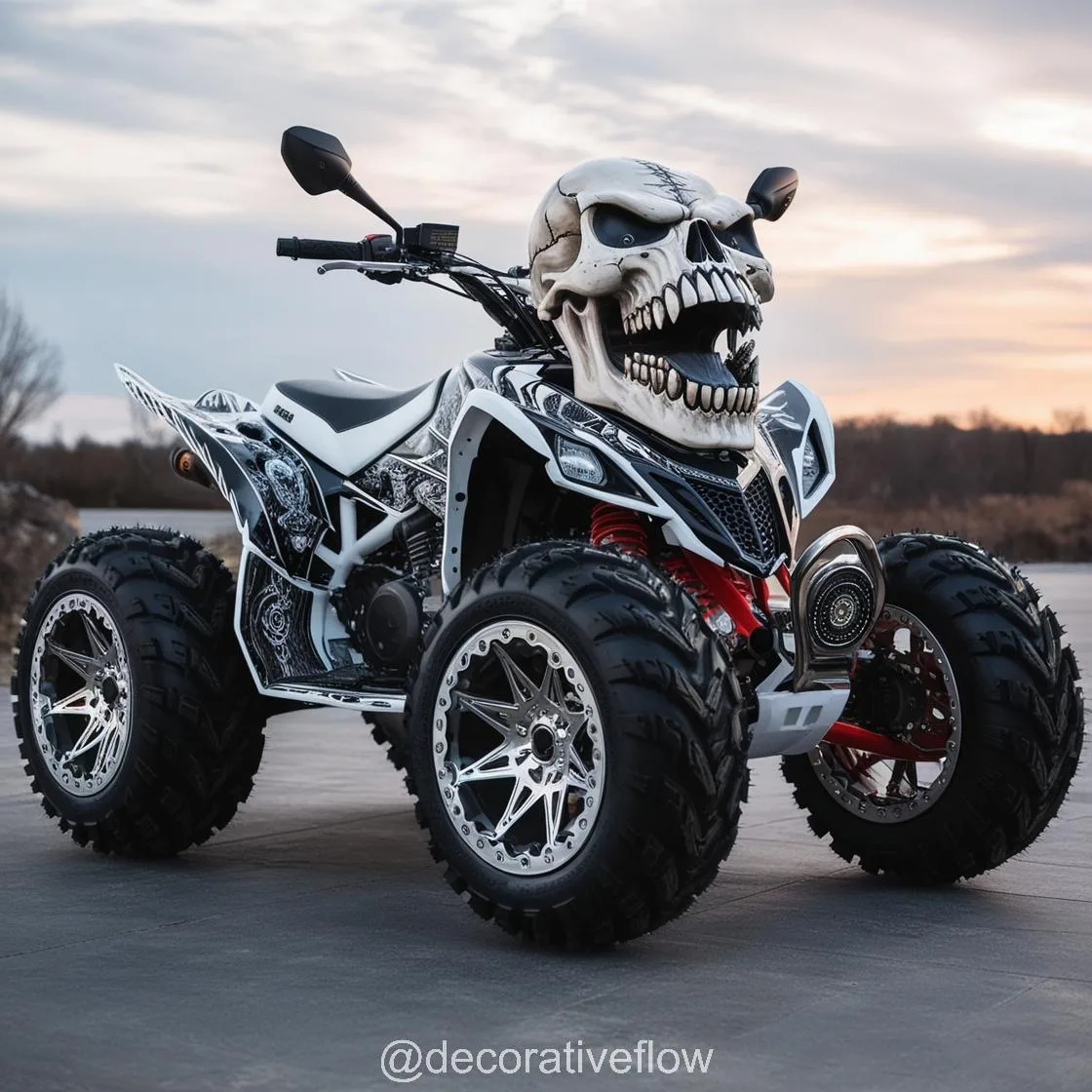 Ride with Attitude: The Skull-Themed Electric Quad Bike for Adventurers