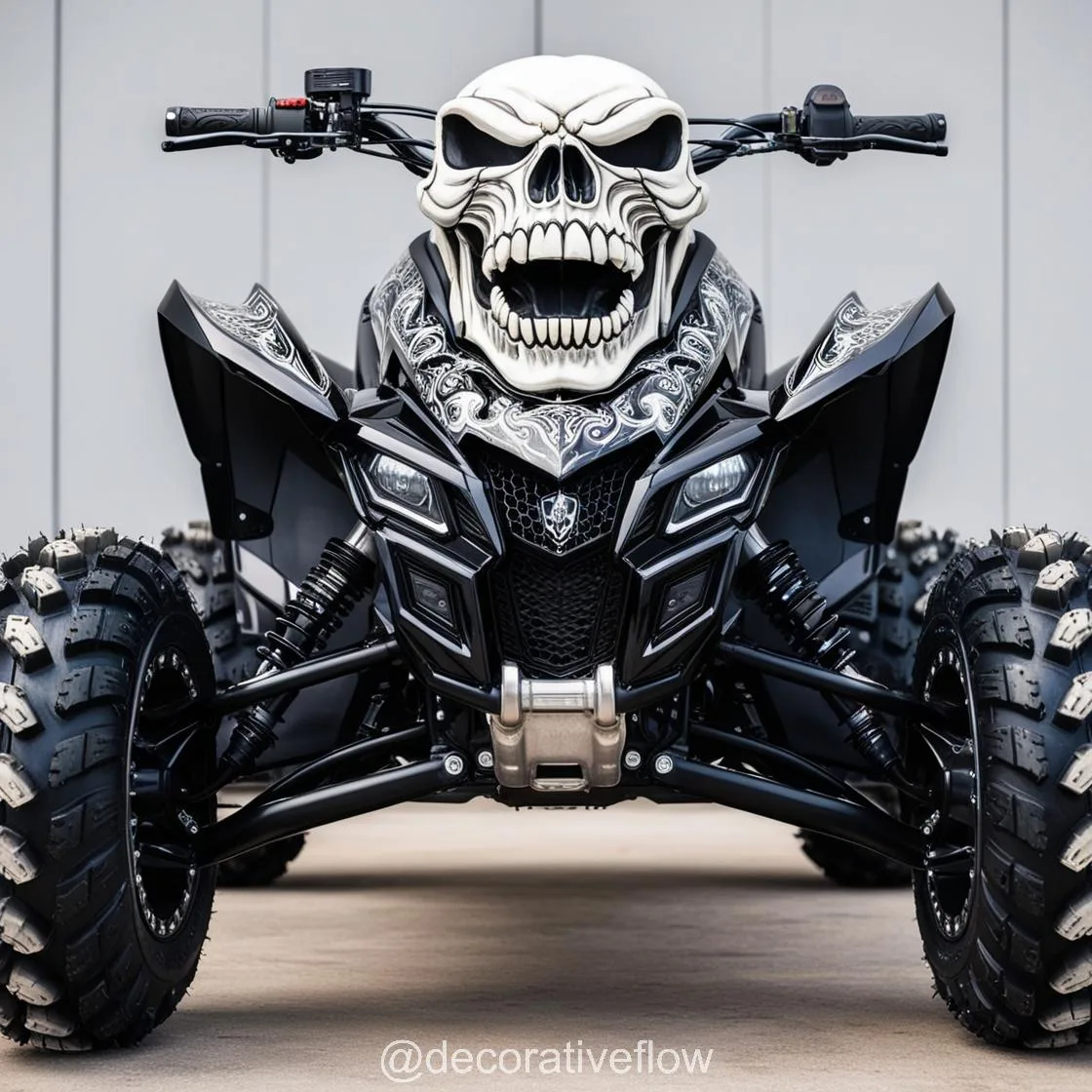 Ride with Attitude: The Skull-Themed Electric Quad Bike for Adventurers