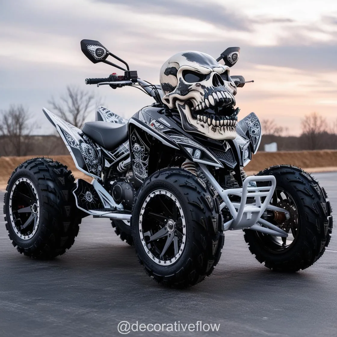 Ride with Attitude: The Skull-Themed Electric Quad Bike for Adventurers