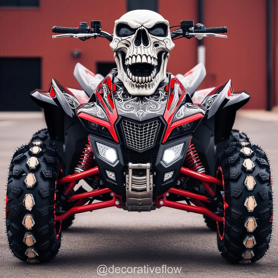 Ride with Attitude: The Skull-Themed Electric Quad Bike for Adventurers