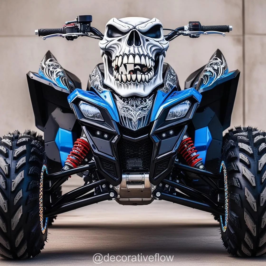 Ride with Attitude: The Skull-Themed Electric Quad Bike for Adventurers