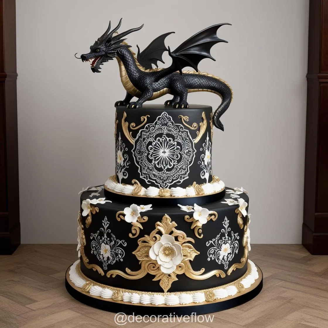 Symbol of Strength and Love: The Enchanting Wedding Dragon Cake