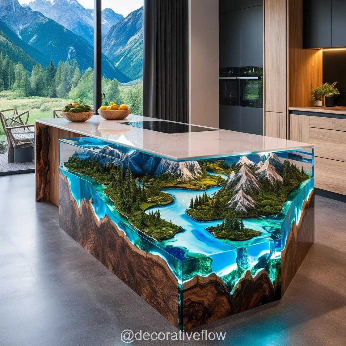 Elevate Your Culinary Space with Epoxy Active Scene Kitchen Islands