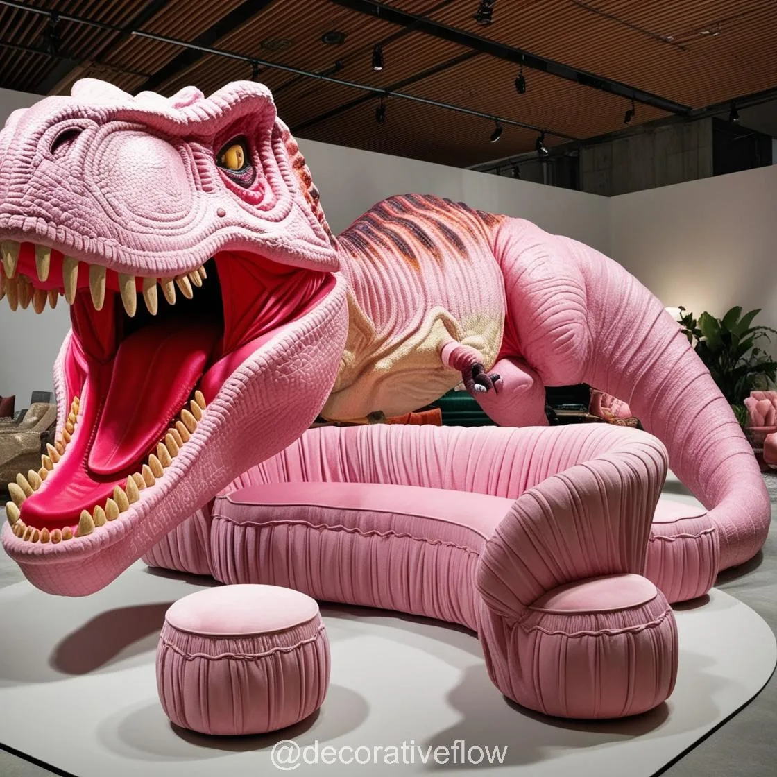 Make a Bold Statement with the Giant T-Rex Shaped Couch in Your Living Room