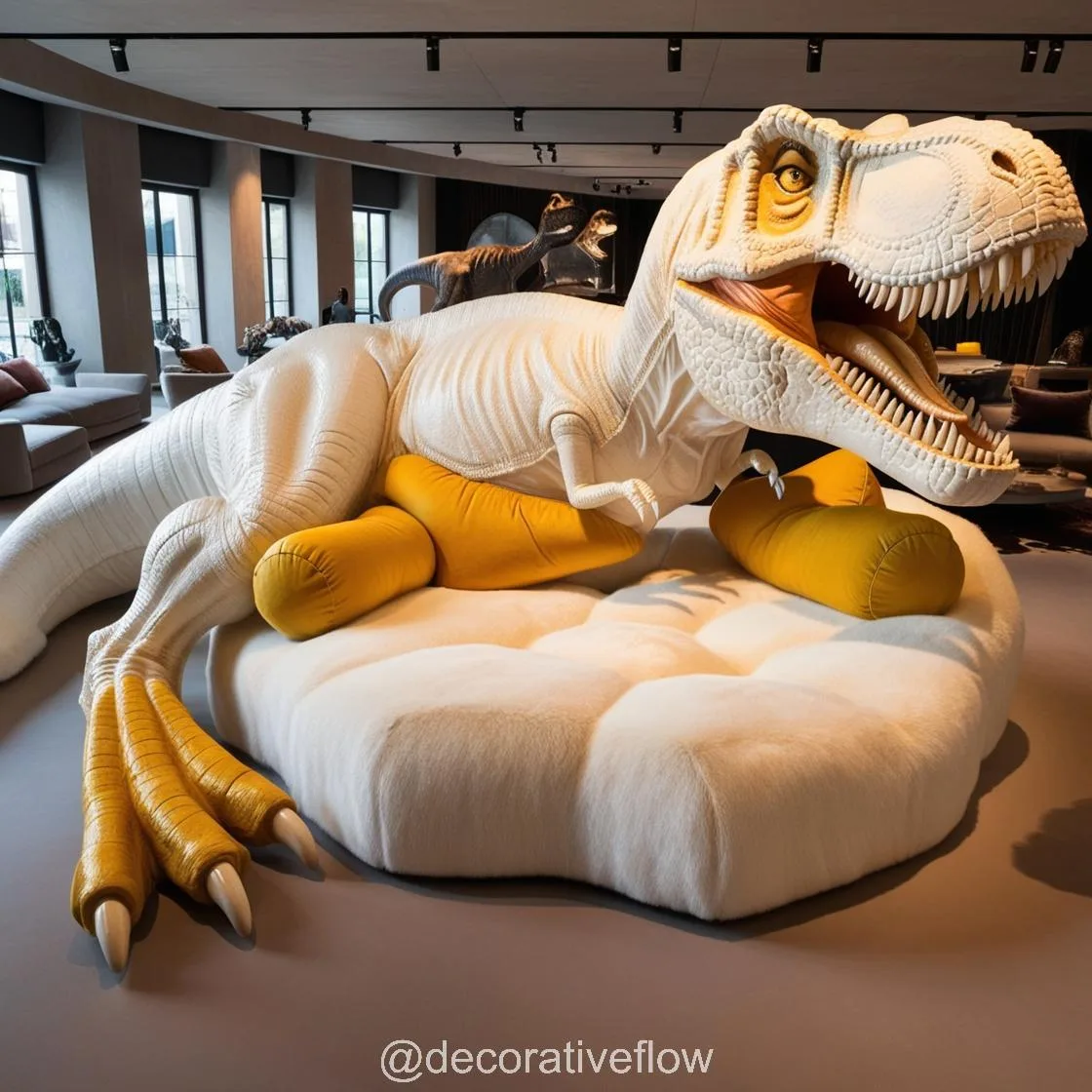 Make a Bold Statement with the Giant T-Rex Shaped Couch in Your Living Room