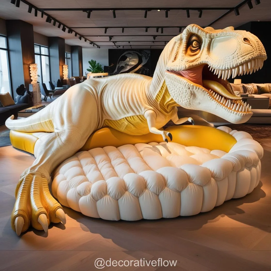 Make a Bold Statement with the Giant T-Rex Shaped Couch in Your Living Room