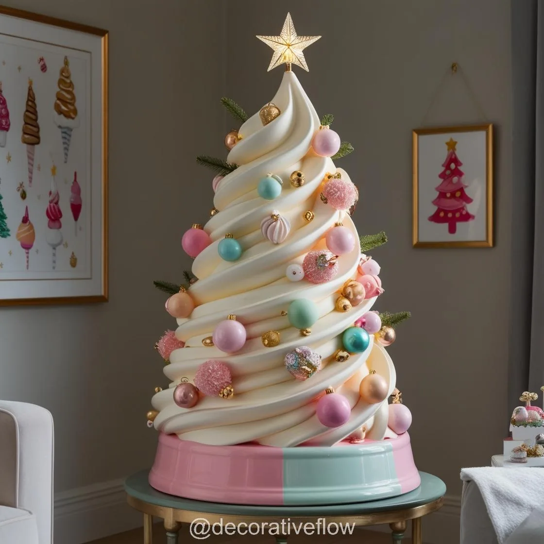 Cool and Festive: Ice Cream Christmas Trees for Your Holiday Table