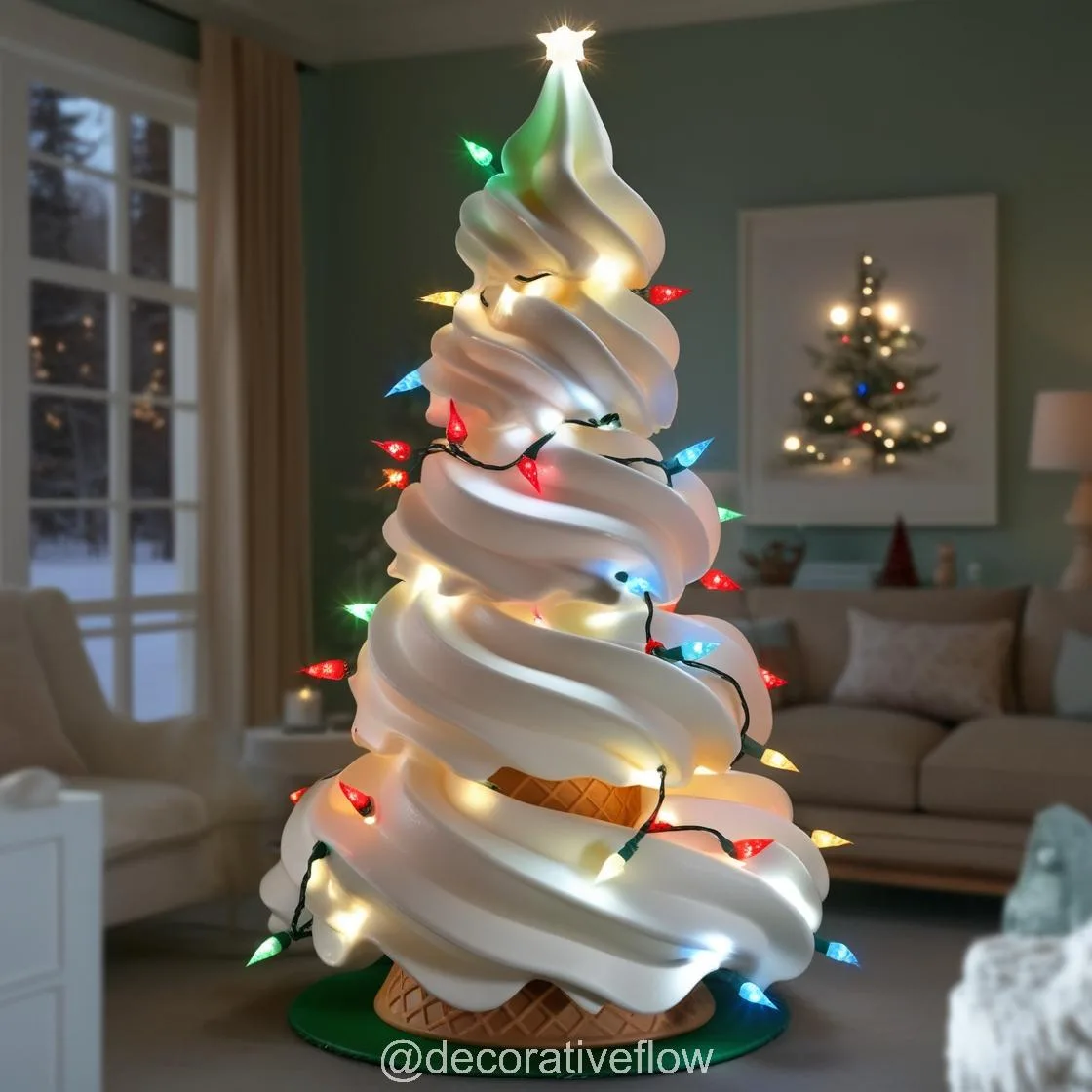 Cool and Festive: Ice Cream Christmas Trees for Your Holiday Table