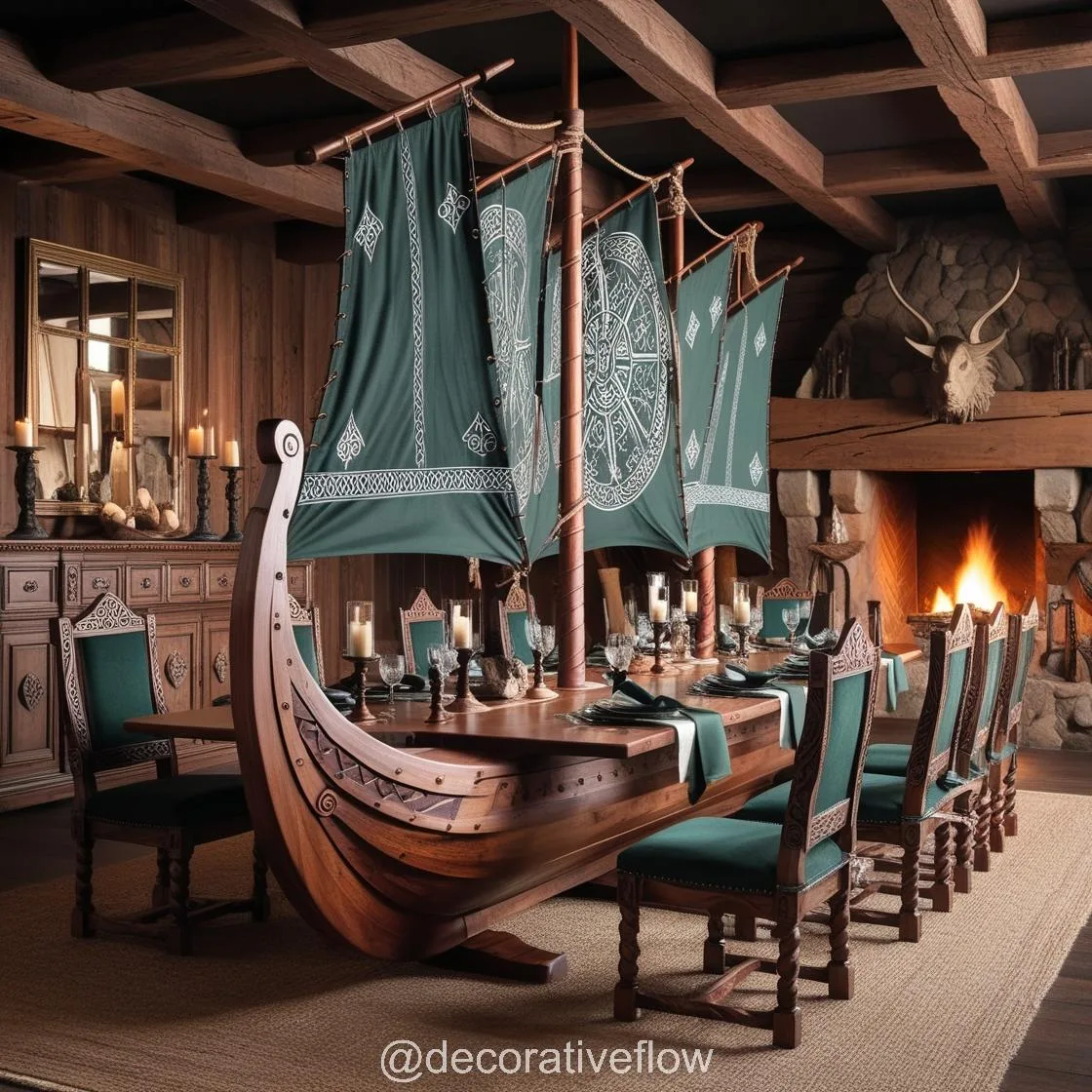 Viking Ship Dining Tables: A Bold Fusion of History and Modern Dining Aesthetics