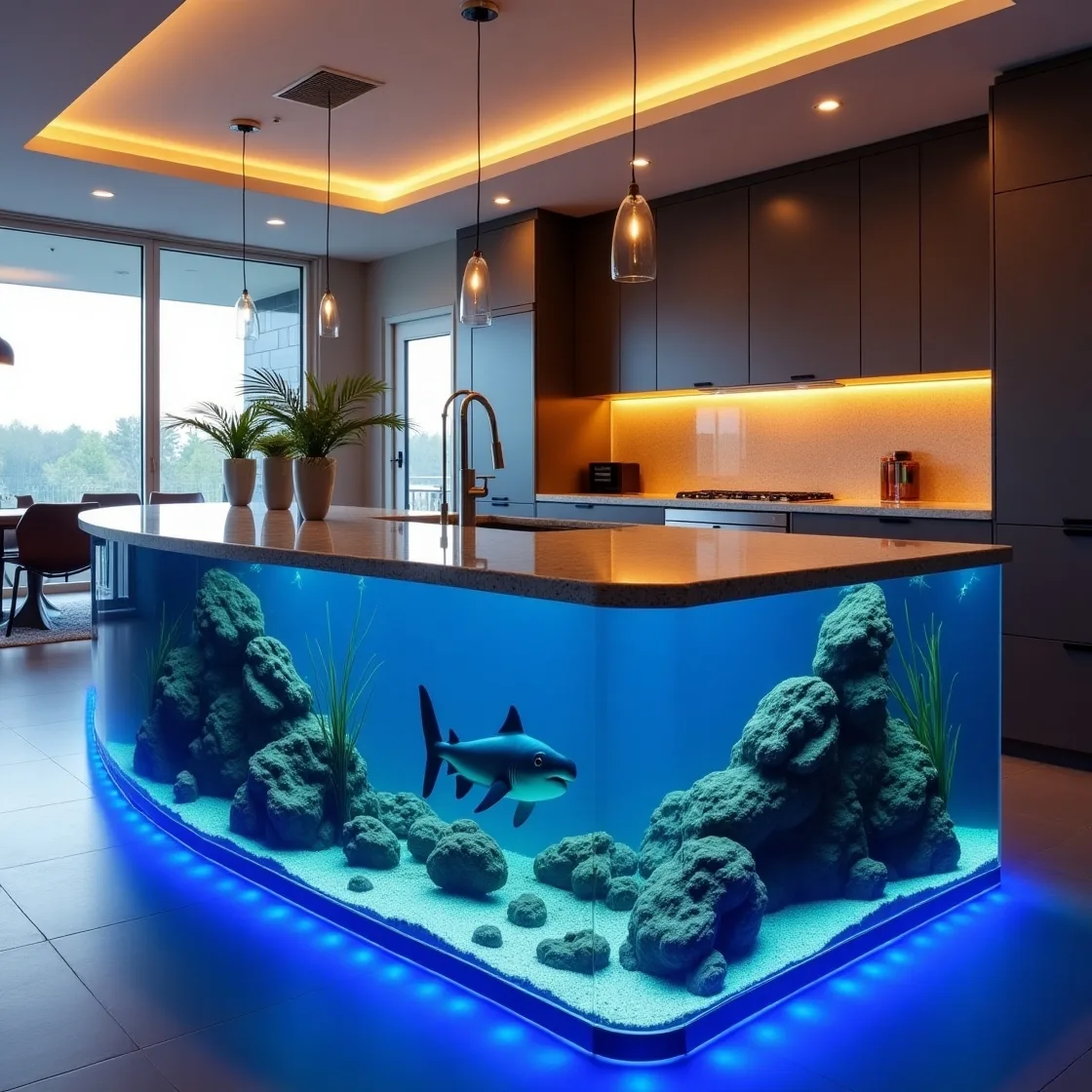 Shark Aquarium Kitchen Island: A Unique Fusion of Style and Function