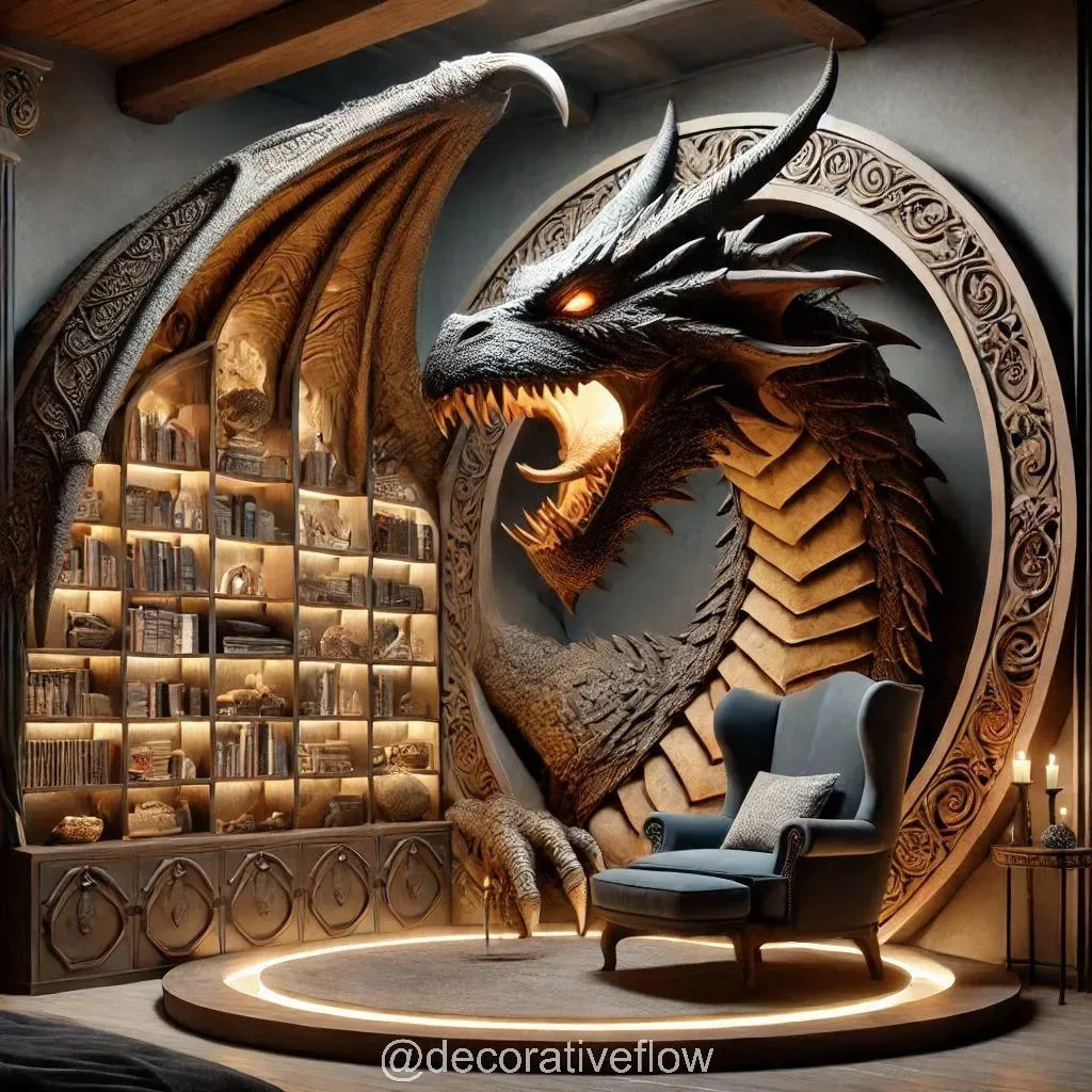 Dragon Bookcase Designs: Where Fantasy Meets Functionality