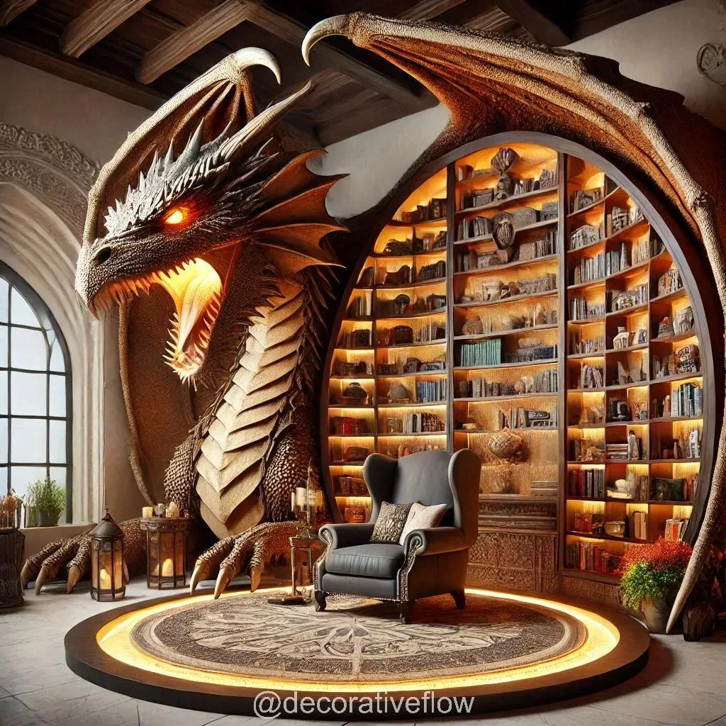 Dragon Bookcase Designs: Where Fantasy Meets Functionality