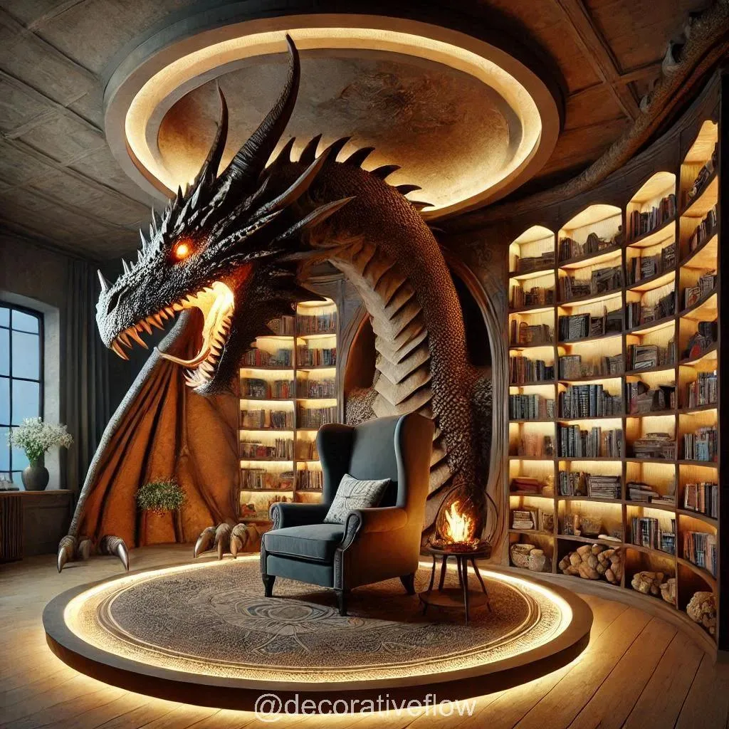 Dragon Bookcase Designs: Where Fantasy Meets Functionality