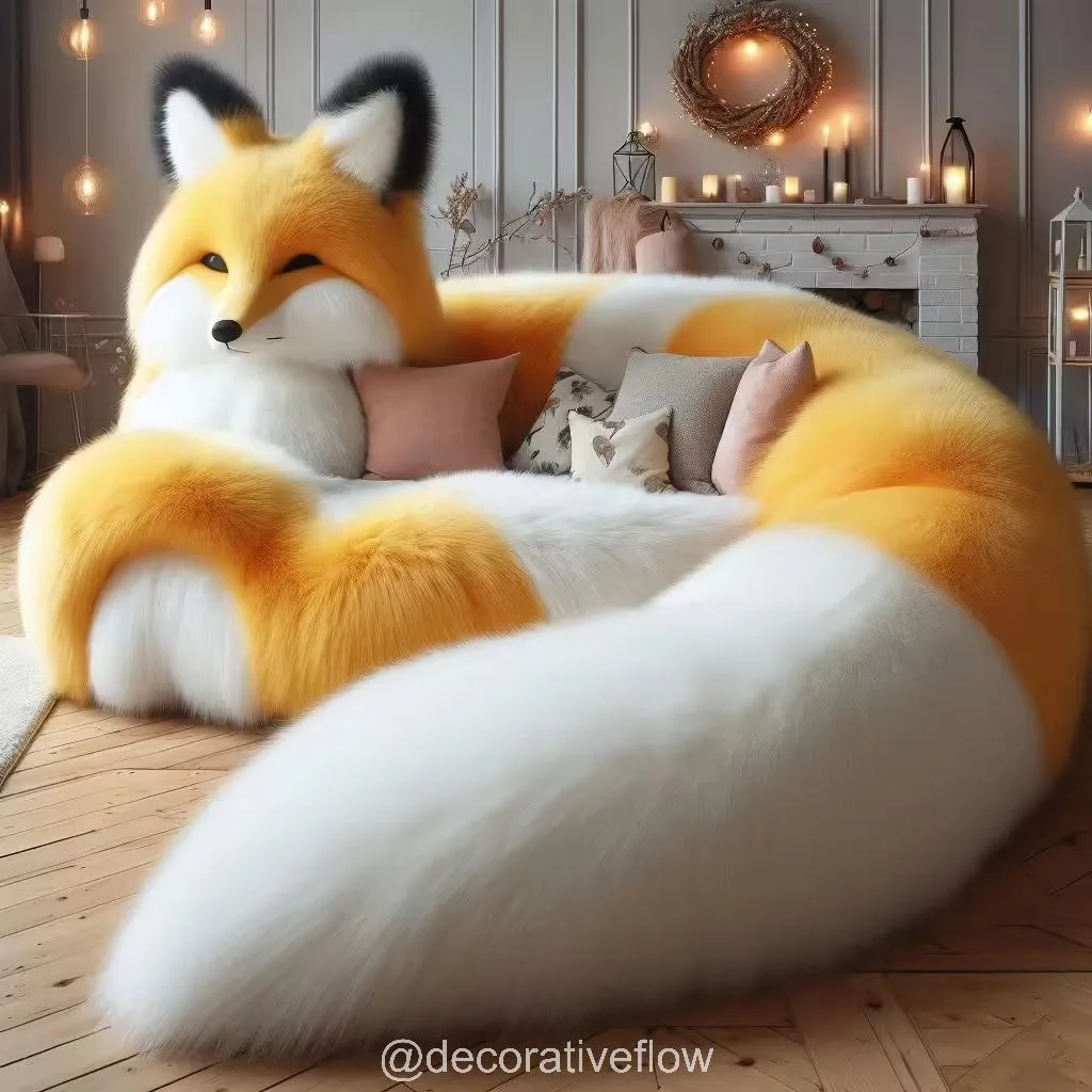 Add Whimsy and Warmth to Your Living Room with a Giant Fox Couch