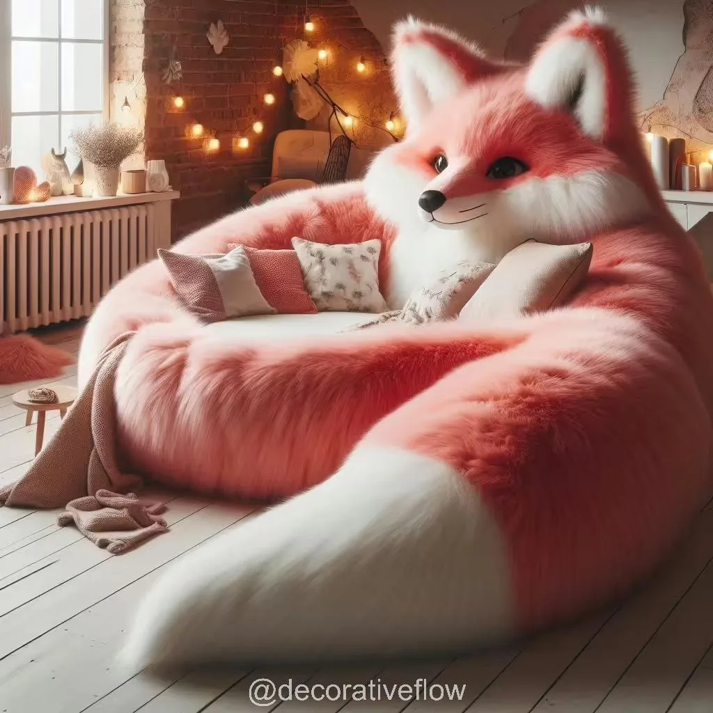 Add Whimsy and Warmth to Your Living Room with a Giant Fox Couch