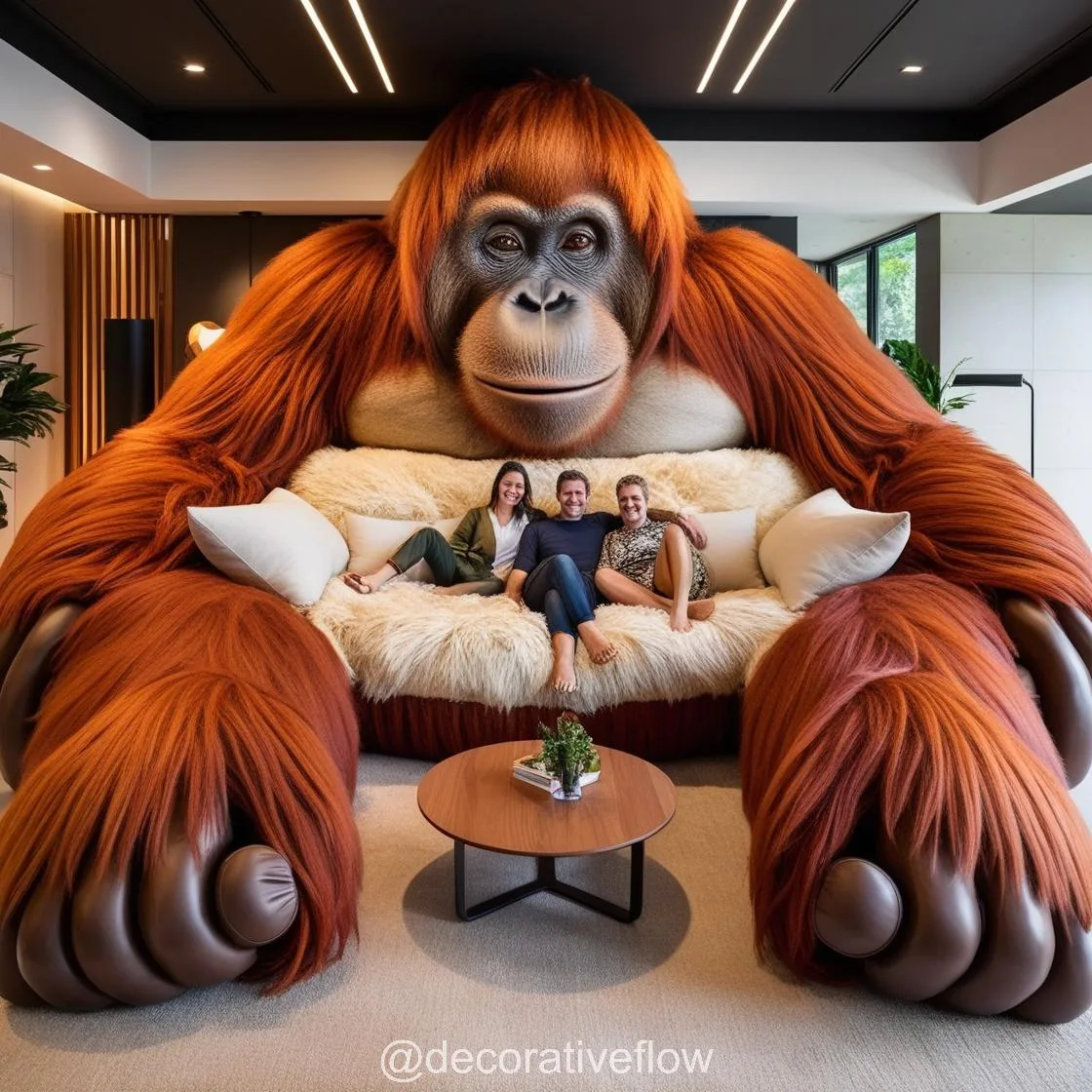 Get Cozy with the Giant Orangutan Lounger: A Whimsical Addition to Your Home