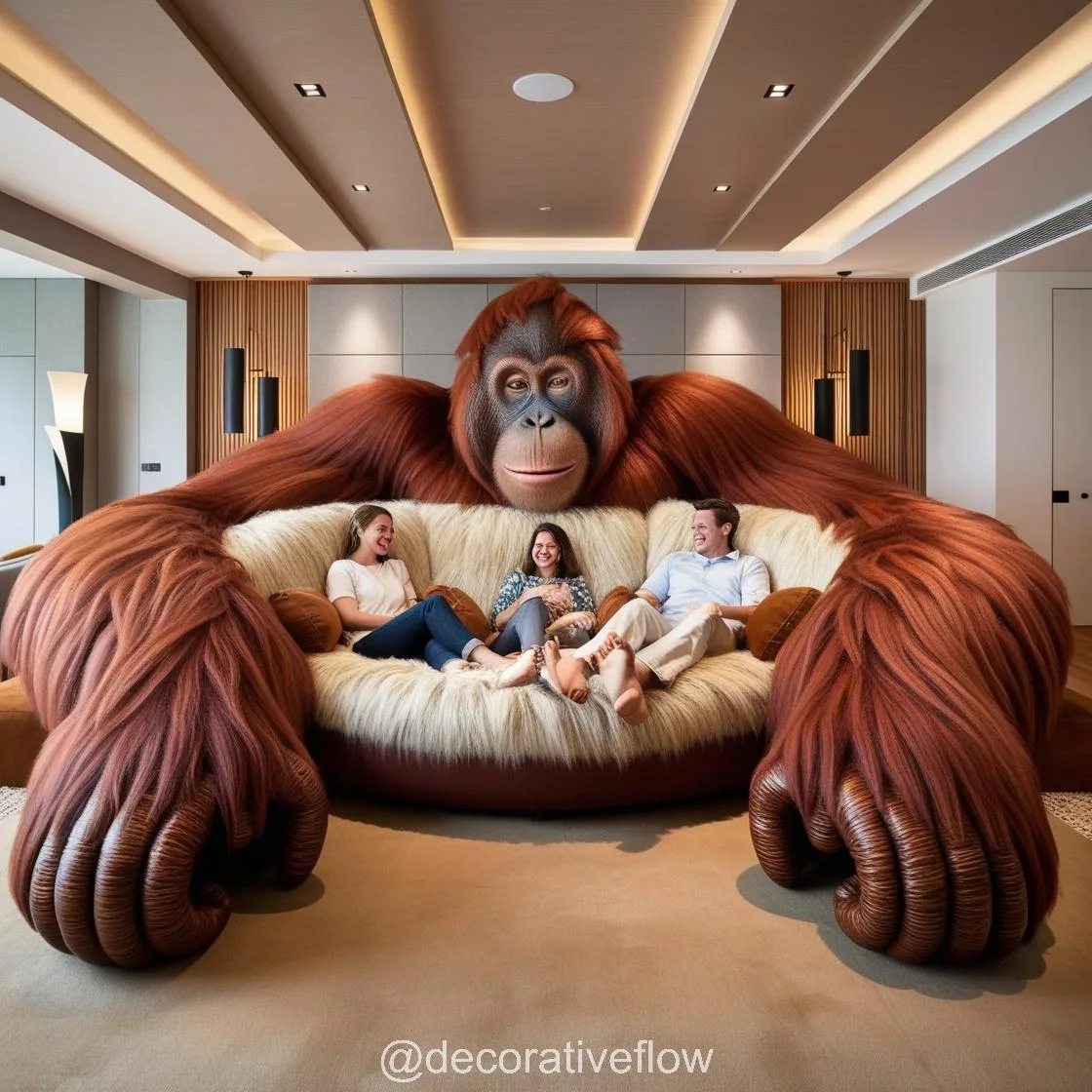 Get Cozy with the Giant Orangutan Lounger: A Whimsical Addition to Your Home