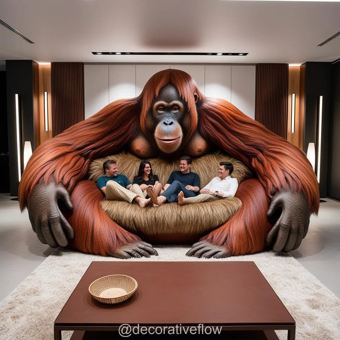 Get Cozy with the Giant Orangutan Lounger: A Whimsical Addition to Your Home