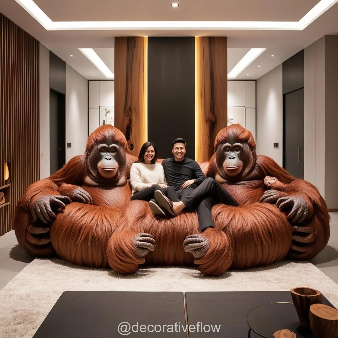 Get Cozy with the Giant Orangutan Lounger: A Whimsical Addition to Your Home