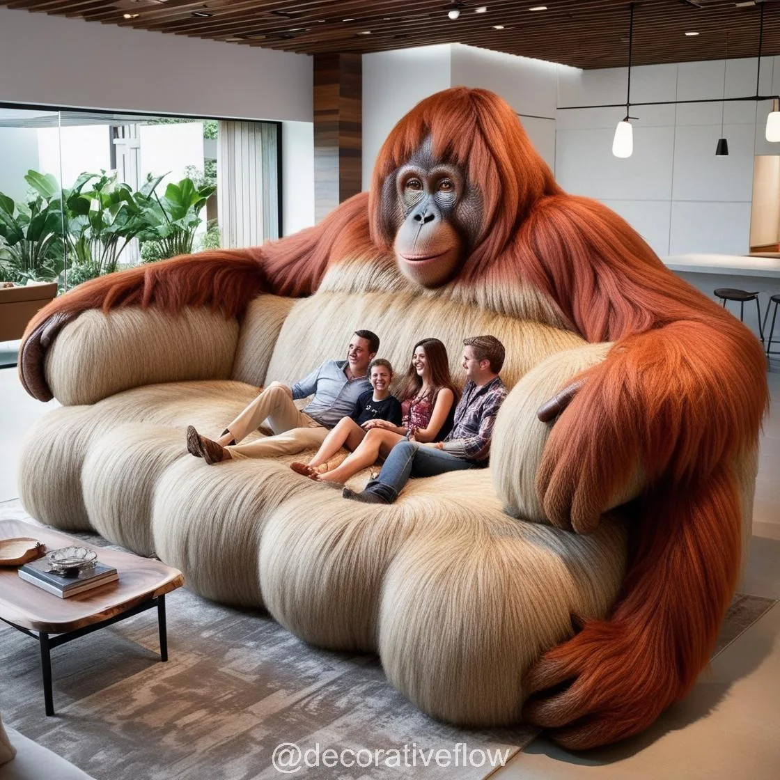 Get Cozy with the Giant Orangutan Lounger: A Whimsical Addition to Your Home