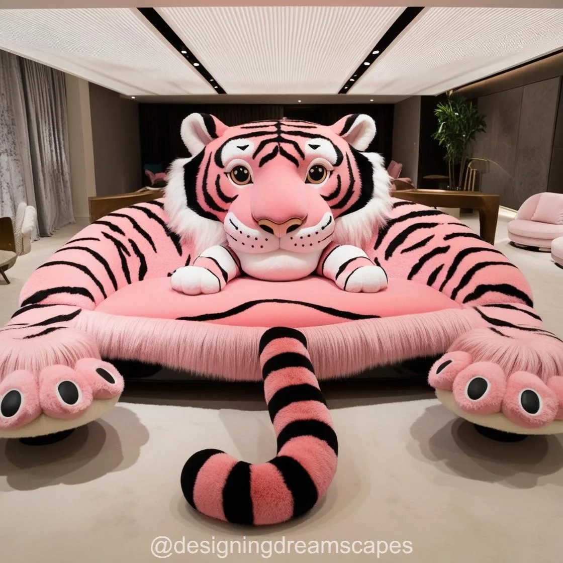 Transform Your Space with the Majestic Giant Tiger Shaped Lounge