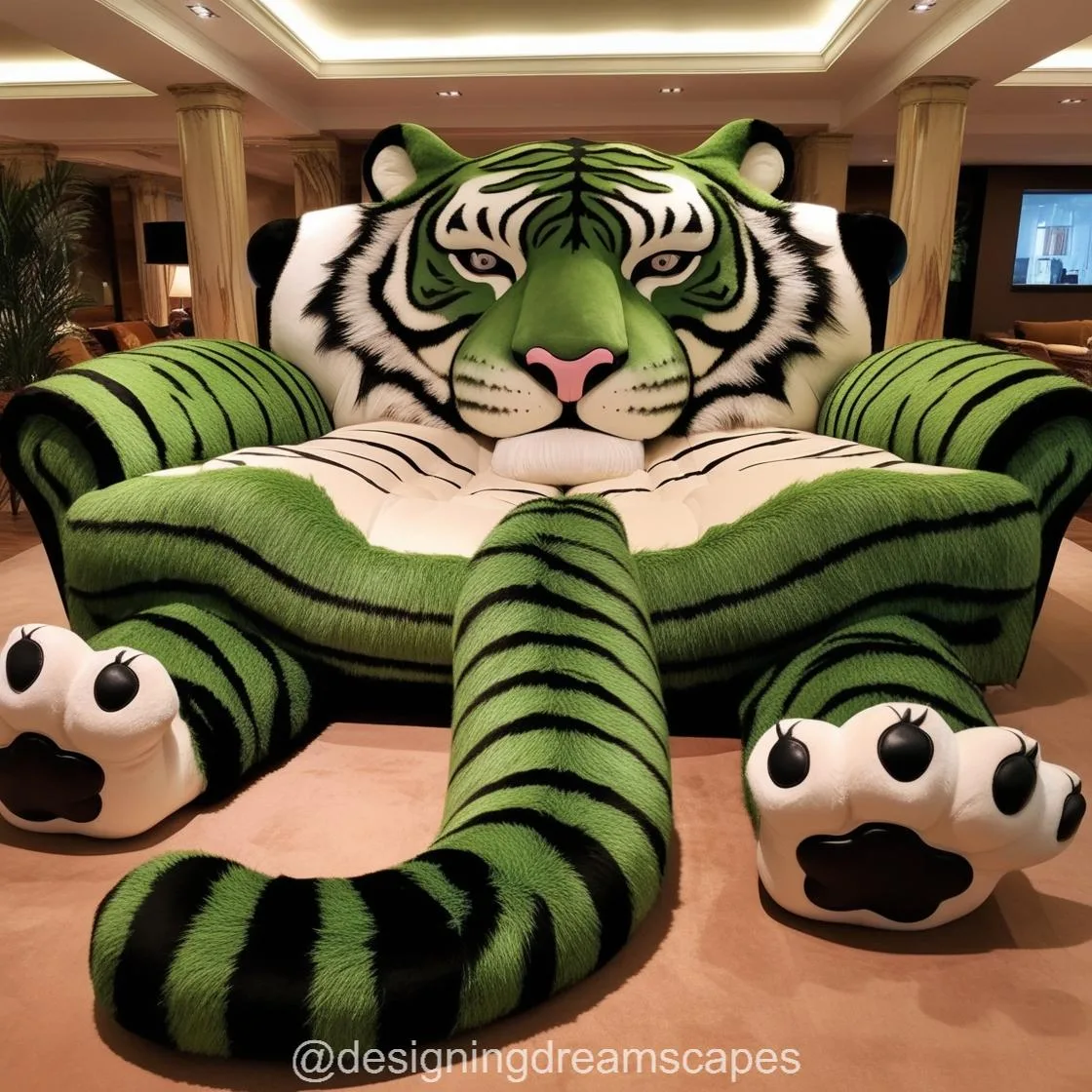 Transform Your Space with the Majestic Giant Tiger Shaped Lounge