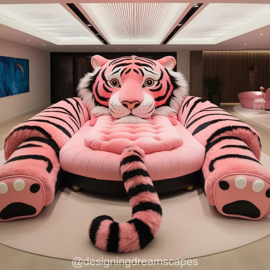 Transform Your Space with the Majestic Giant Tiger Shaped Lounge