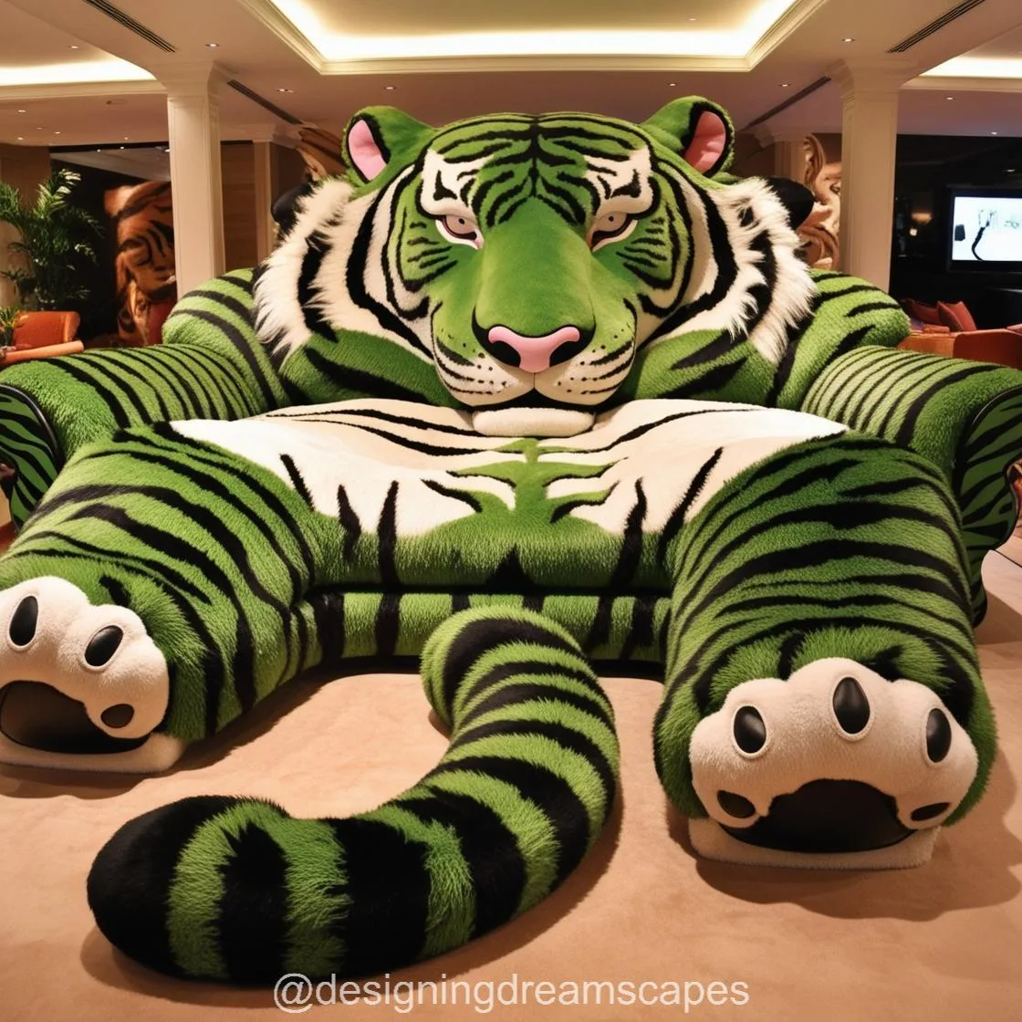 Transform Your Space with the Majestic Giant Tiger Shaped Lounge