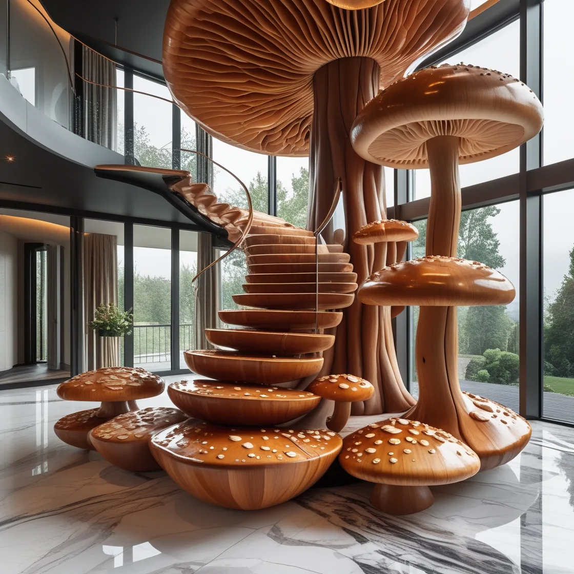 Mushroom Staircase: Elevate Your Space with a Touch of Fantasy