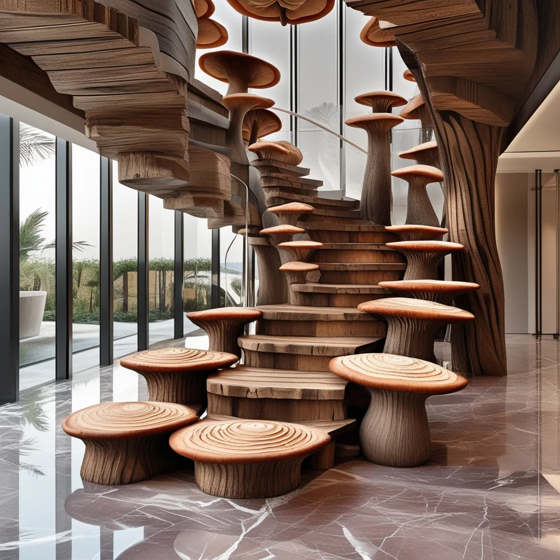 Mushroom Staircase: Elevate Your Space with a Touch of Fantasy