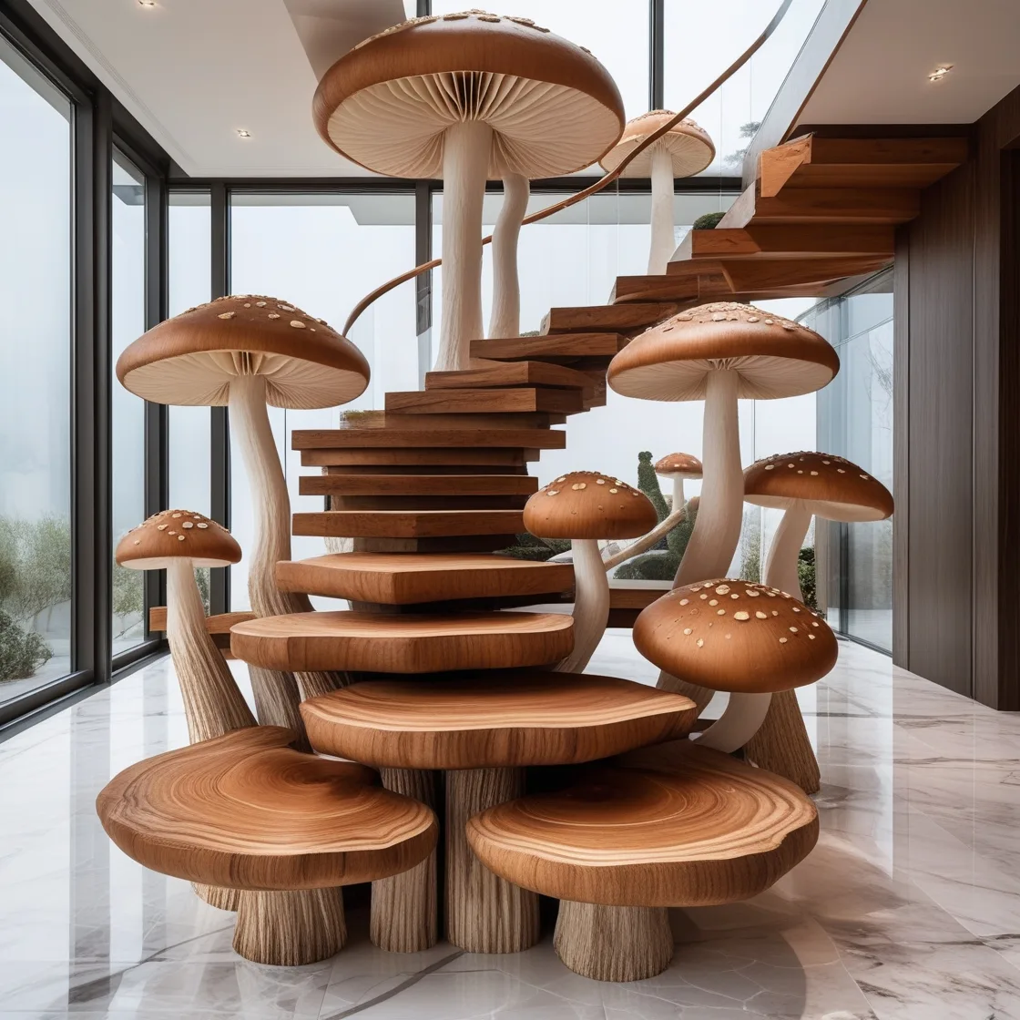 Mushroom Staircase: Elevate Your Space with a Touch of Fantasy