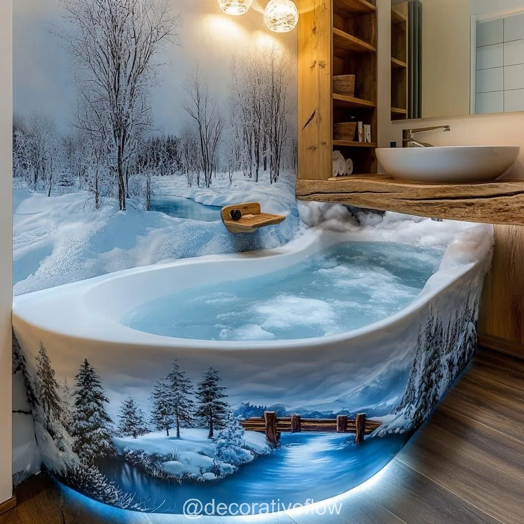 Winter Themed Bathtubs: Where Elegance Meets Frosty Charm